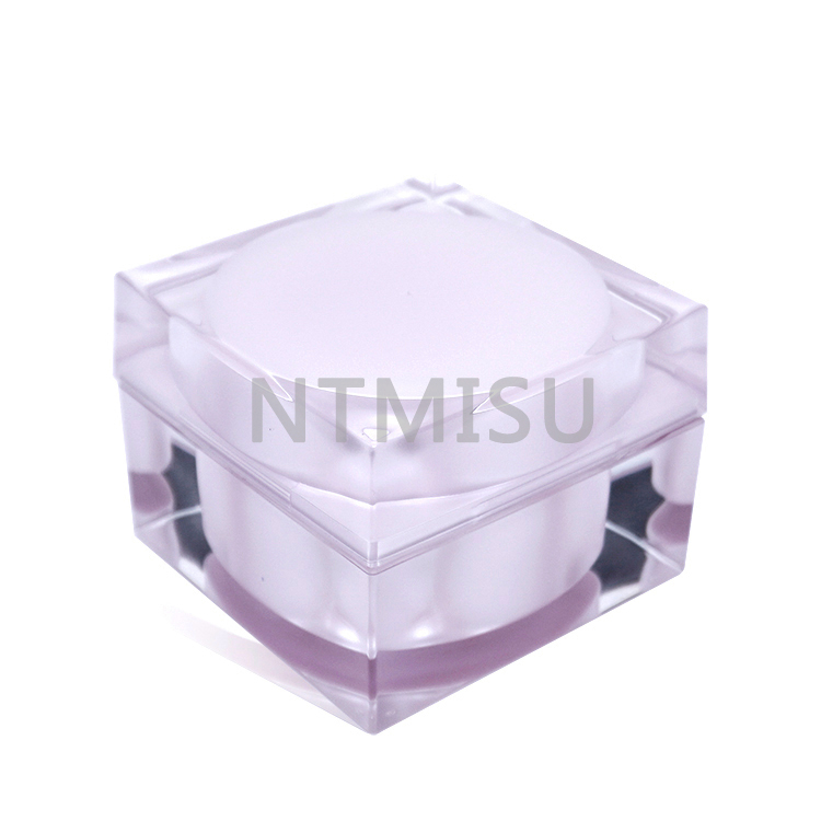 Acrylic Pink Plastic Jar Square Wholesale