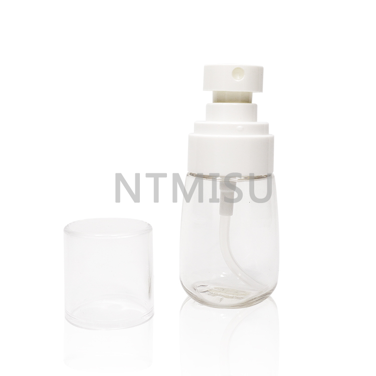  High Quality 45ml Plastic Clear Transparent PETG Oval Shape Bottle with Fine Mist Sprayer