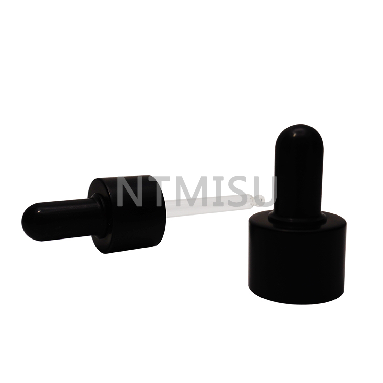24/410 Black Smooth Glass Dropper Cap Pipette for Essential Oil Bottle