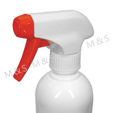 28mm 400 Red and White Ribbed Plastic Hand Trigger Sprayer