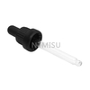 18 410 black ribbed plastic dropper with glass pipette