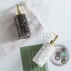 300ml Porcelain Hand Sanitizer Gold Marble Shampoo Shower Gel Bottle with Lotion Pump