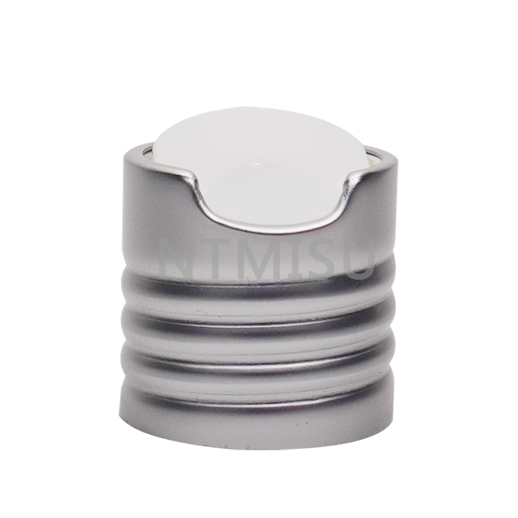 24 410 Matte Sliver Ribbed Disc Top Cap