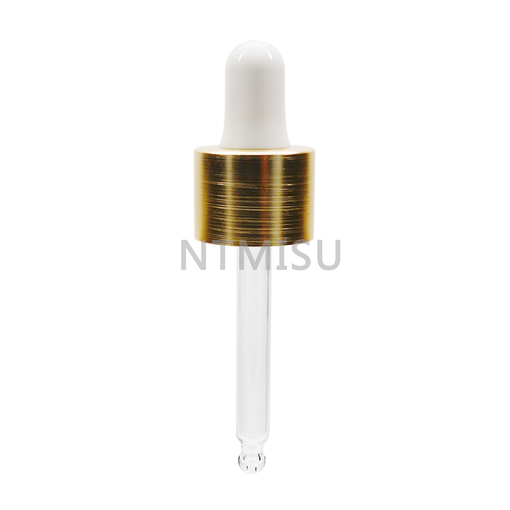 20mm Aluminium Shinny Yellow Dropper for Glass Bottle