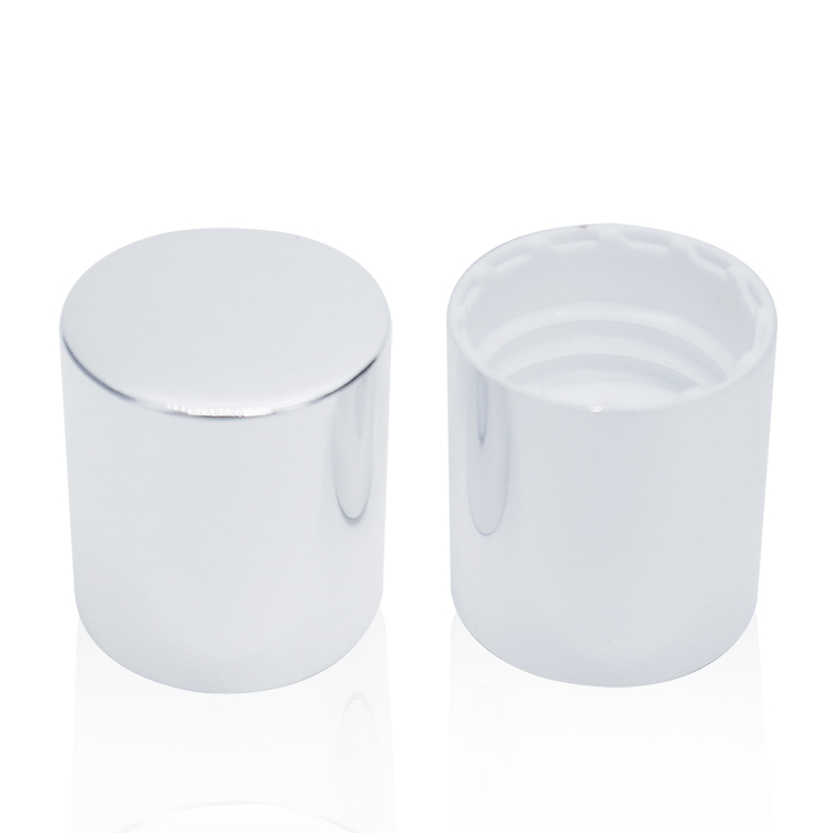 Shiny Silver Aluminium Plastic Screw Cap