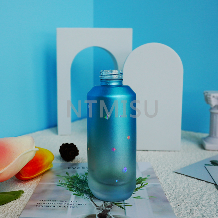 30ml Sea Blue Gradient Frosted Fine Mist Spray Bottle Sets for Seaside Resort