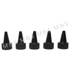 28 410 Plastic Black Ribbed Screw on Twist Top Cap for Bottles