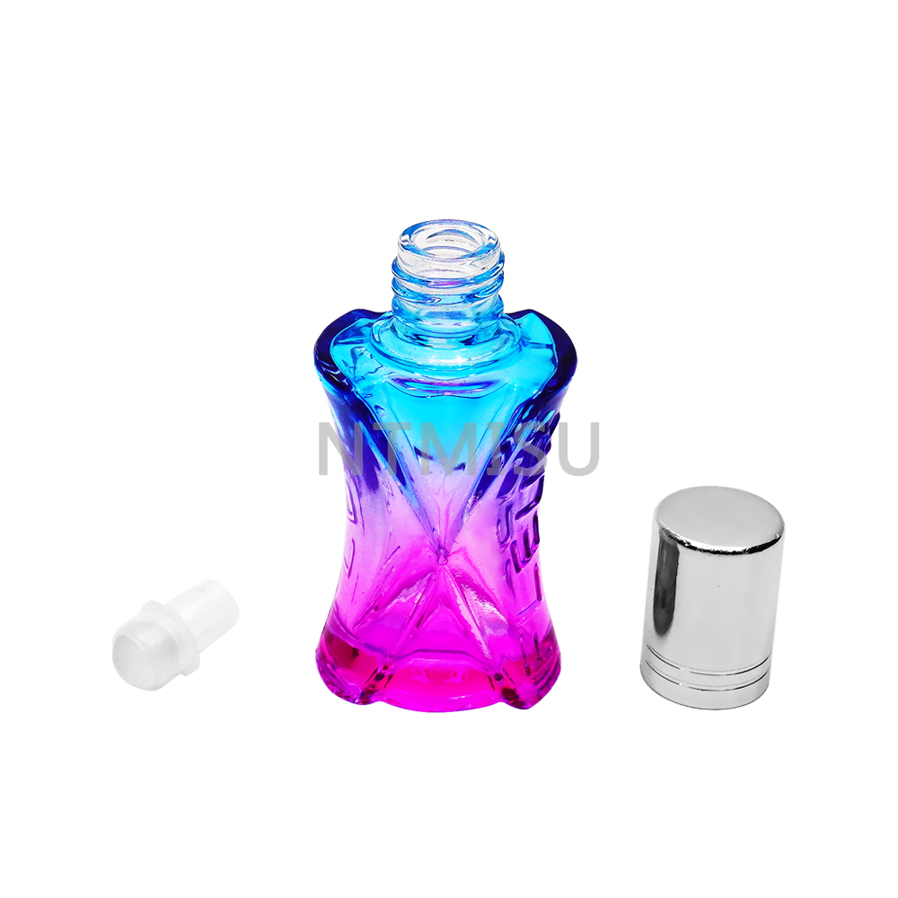 10ml Roller Ball Colour Glass Bottle With Silver Cap