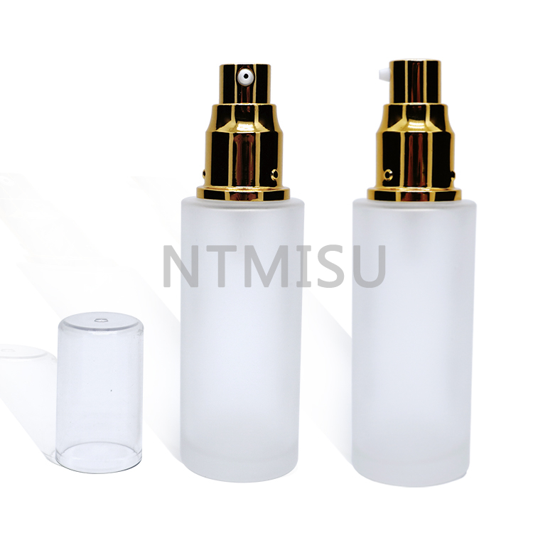 Cream Pump Cosmetic Luxury Shiny Gold Treatment Pump for Empty Foundation Bottle