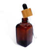 Amber Square Glass Bottle with Bamboo Dropper
