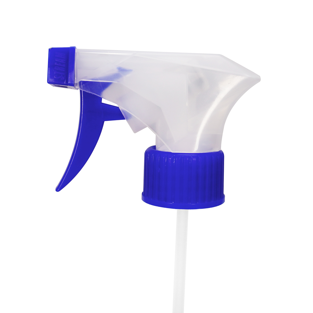 Hot Selling 28mm Transparent And Blue Plastic Cleaning Trigger Sprayer