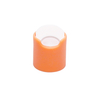 24 410 Orange and White Plastic Smooth Round Disc Top Cap 