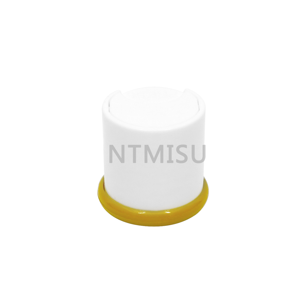 New Design Wholesale 24 410 White and Yellow Plastic Press Screw Disc Top for Bottles