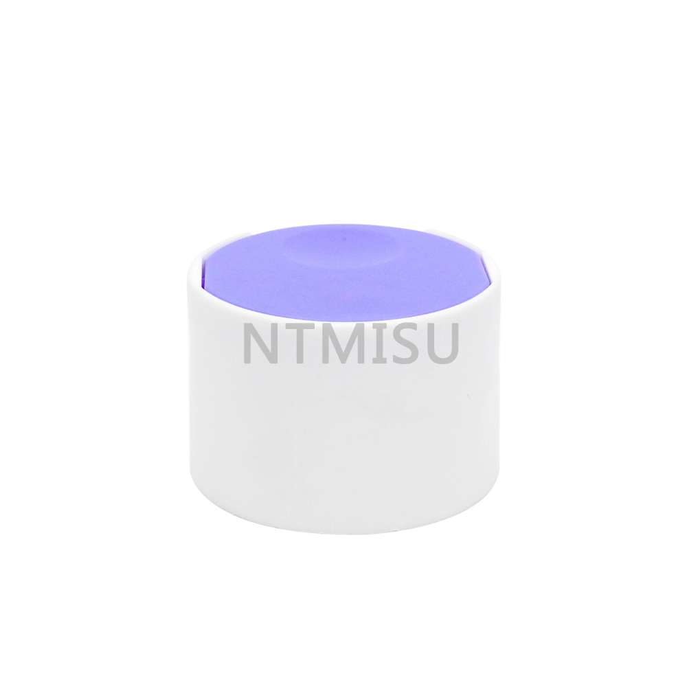 Hot Sale Screw Down 24mm Plastic Bottle Cover White and Purple Press Cosmetic Disc Top Cap