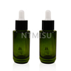 30ml 1oz Emerald Green Flat shoulder dropper bottle Sets with Black Silicone Dropper
