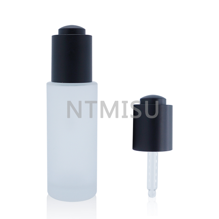 Professional Manufacture 18 410 Matte Black Press Dropper For Essential Oil Bottle