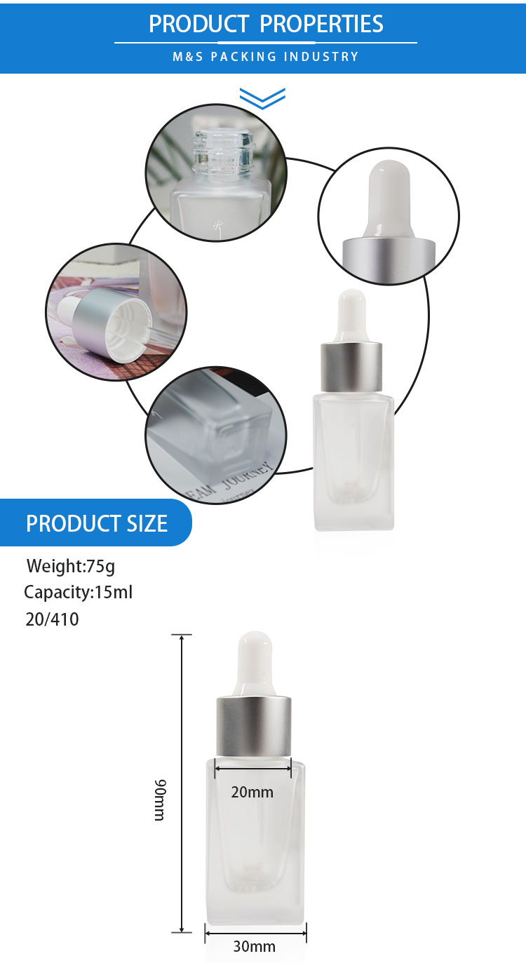Matte Silver Silicone Head Dropper Bottle Sets details