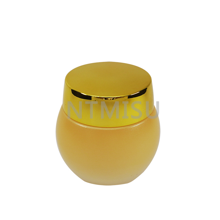 30g High Quality Gradient Orange Glass Cream Jar with Shining Golden Cap