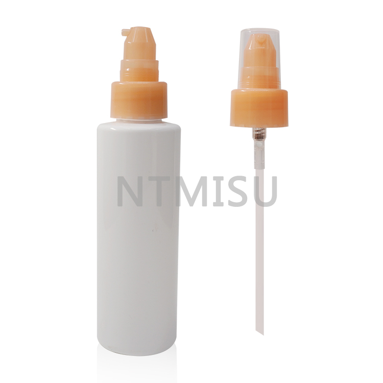 24 410 Plastic salmon-pink Treatment Pump Cream Pump for Cosmetic Packaging