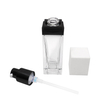 New Product 35ml Cuboid Glass Bottle With Black Cream Pump