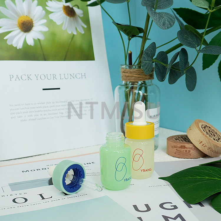 20ml Orange And Yellow Essential Oil Glass Bottle With Silicone Dropper