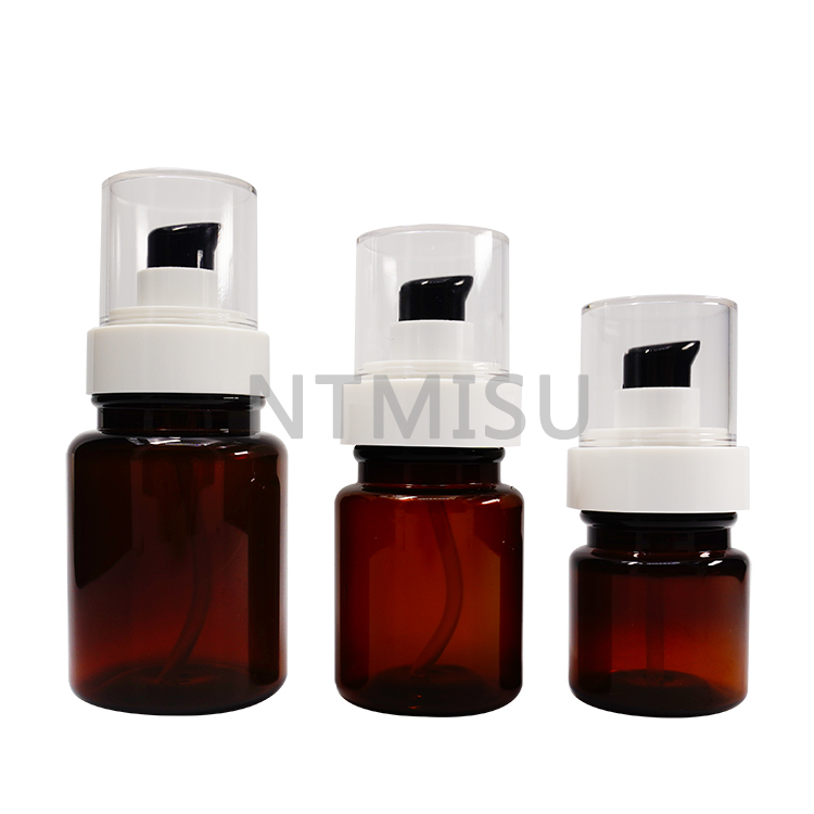 Amber Plastic Lotion Travelling Bottle