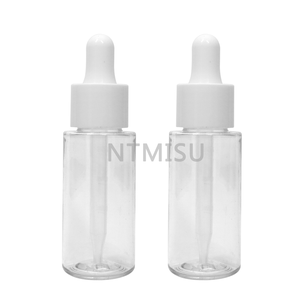30ml Clear Plastic Cylinder Bottle with Dropper