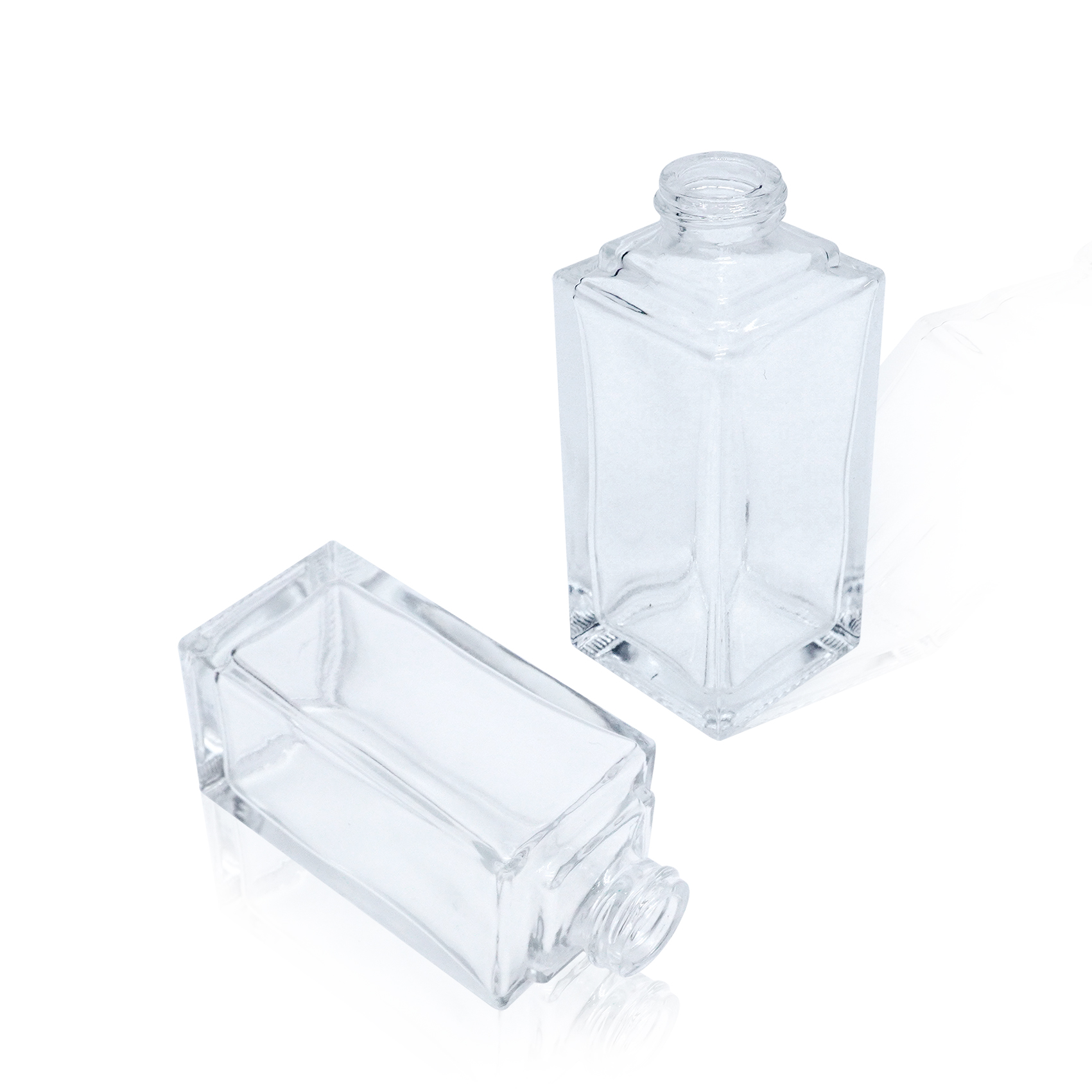 30ml Clear Square Glass Bottle with Dropper