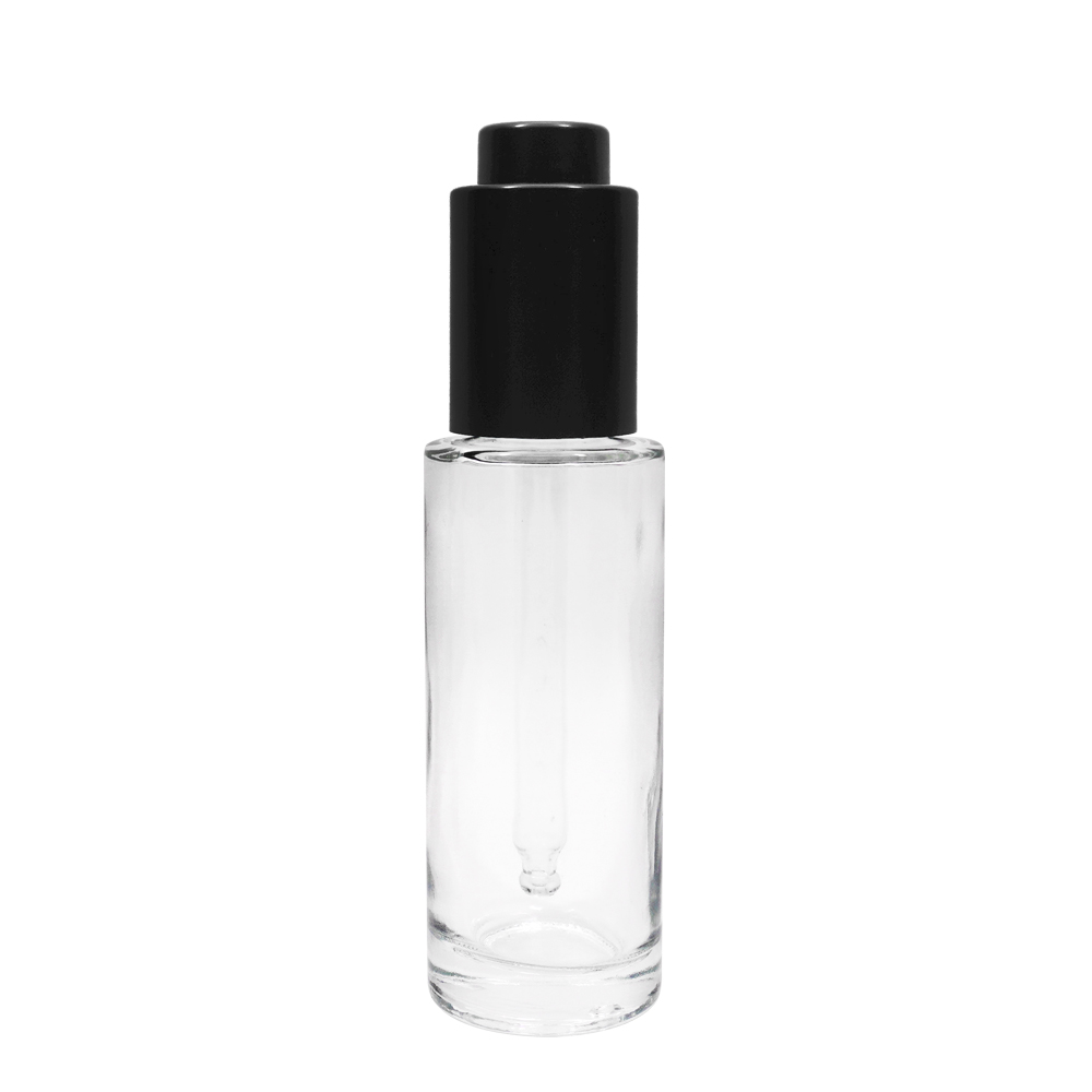 35ml Glass Bottle with18 410 Matte Black Push Button Dropper