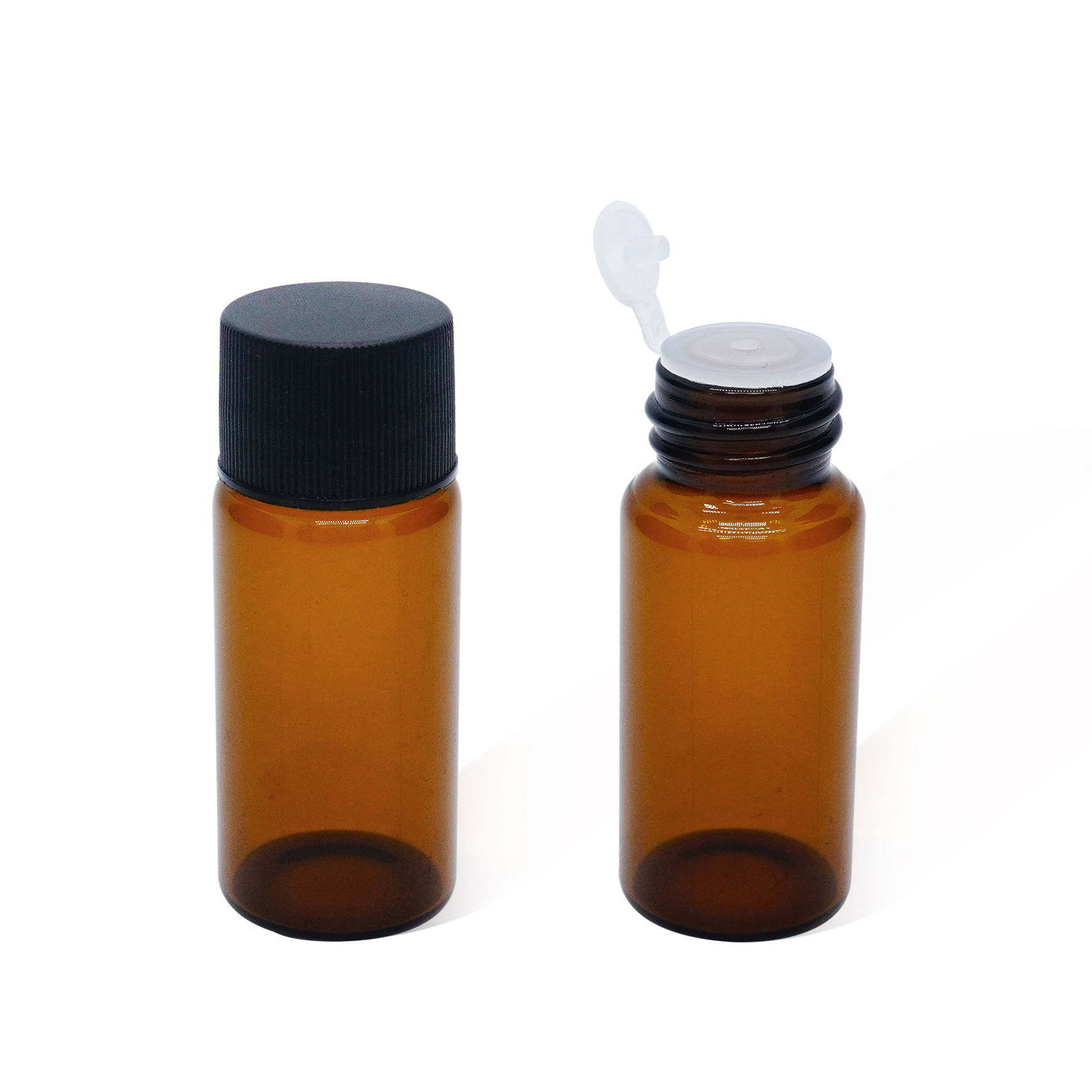 10ml Amber Glass Bottle with Inner Plug And Lid