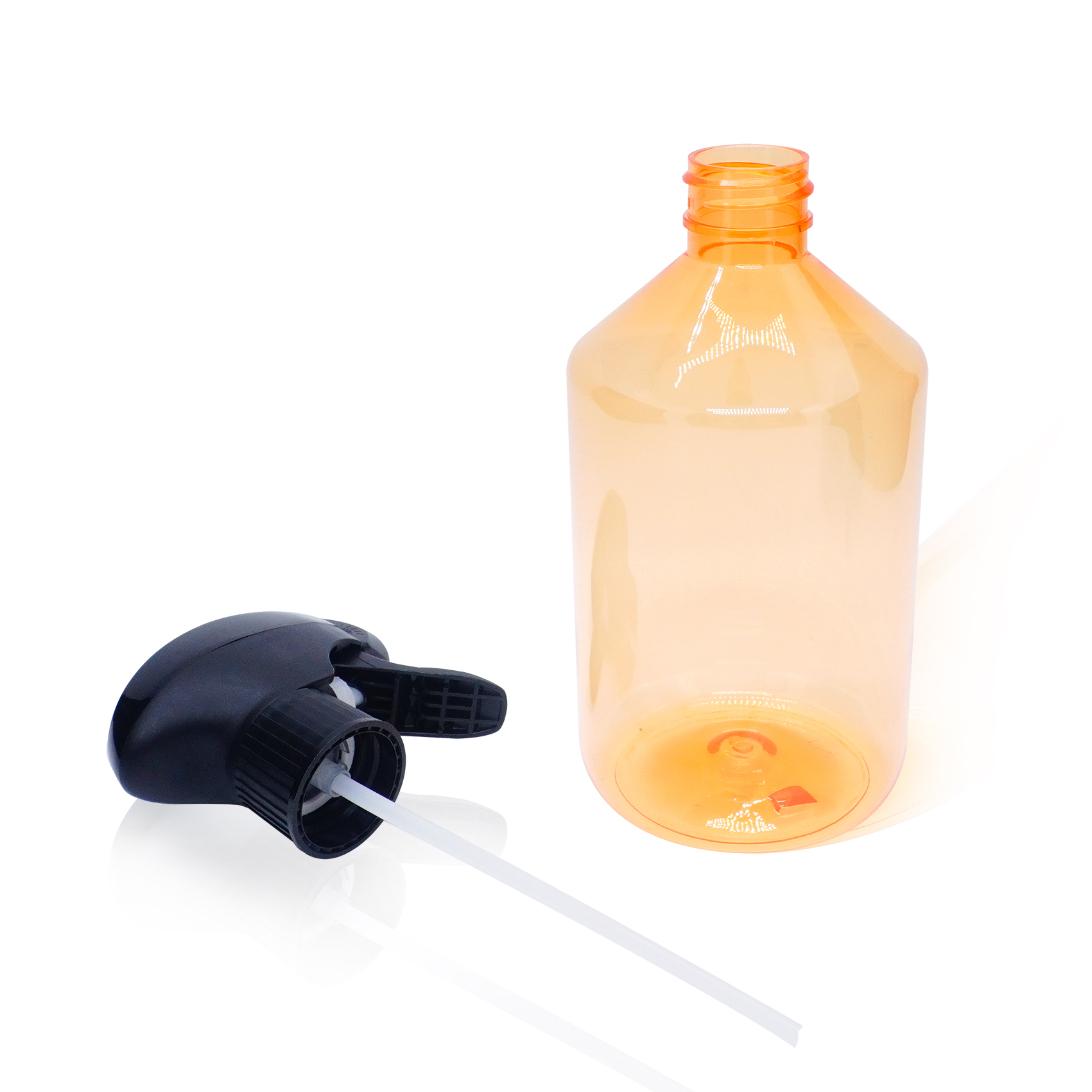 500ml Clear Orange Bottle with All Plastic Trigger Sprayer