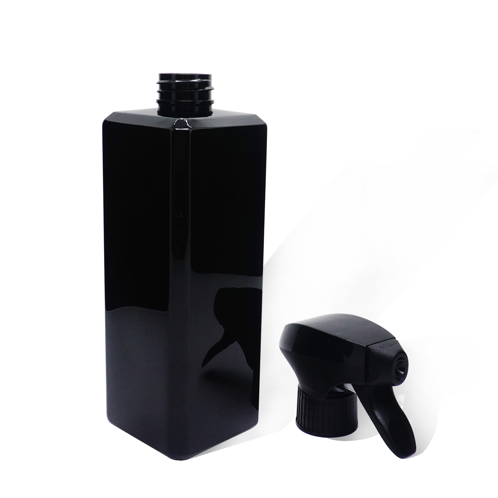 1000ml Plastic Black Square Sprayer Bottle 