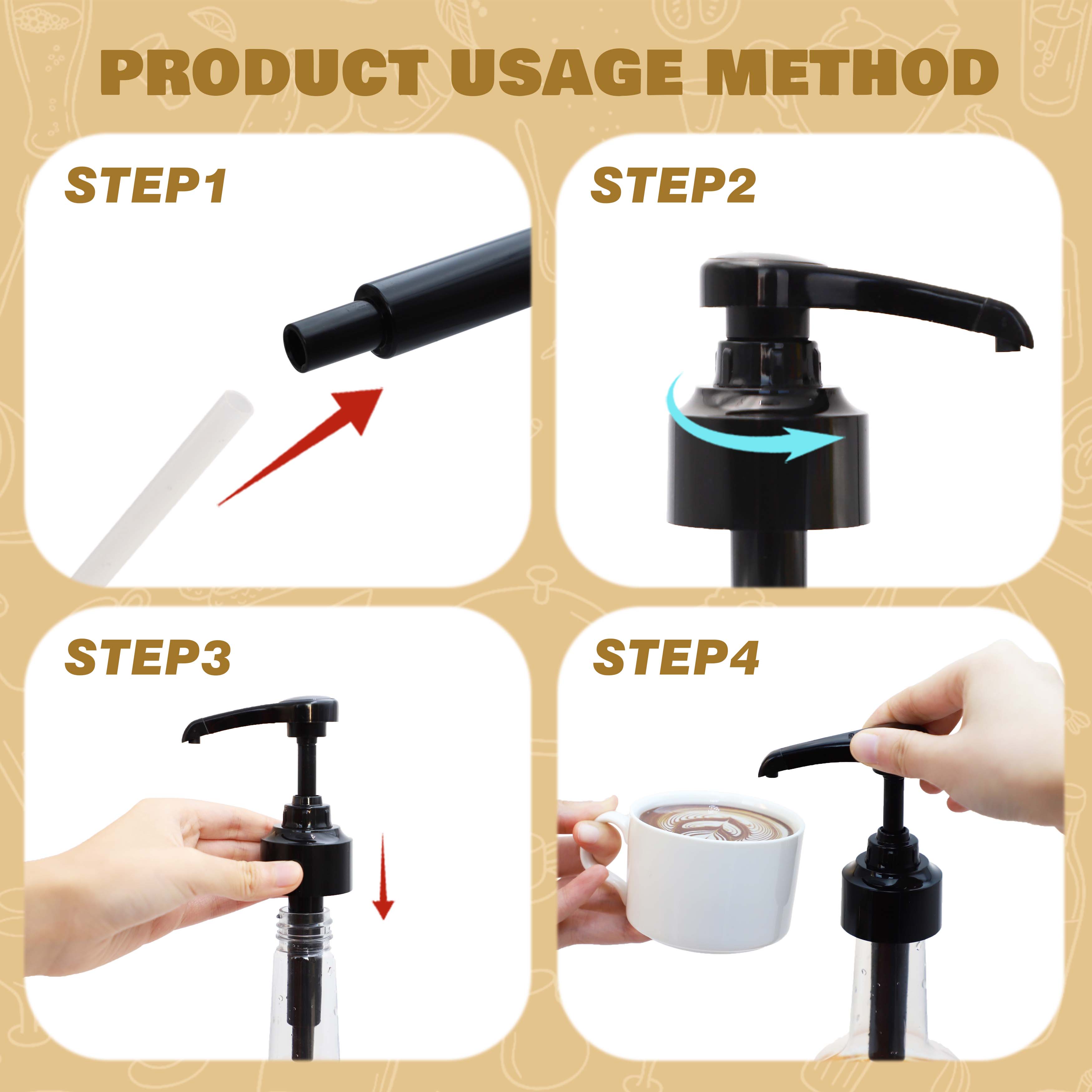 Green Universal Syrup Pump 10ml Syrup Dispenser Pump Snap-on Food Grade Pump for 750ml Monin Glass Bottle