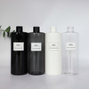 High Quality 500 ml 16.7 oz White Black PET Plastic Bottle Flat Shoulder Bottle for Home Cleaning