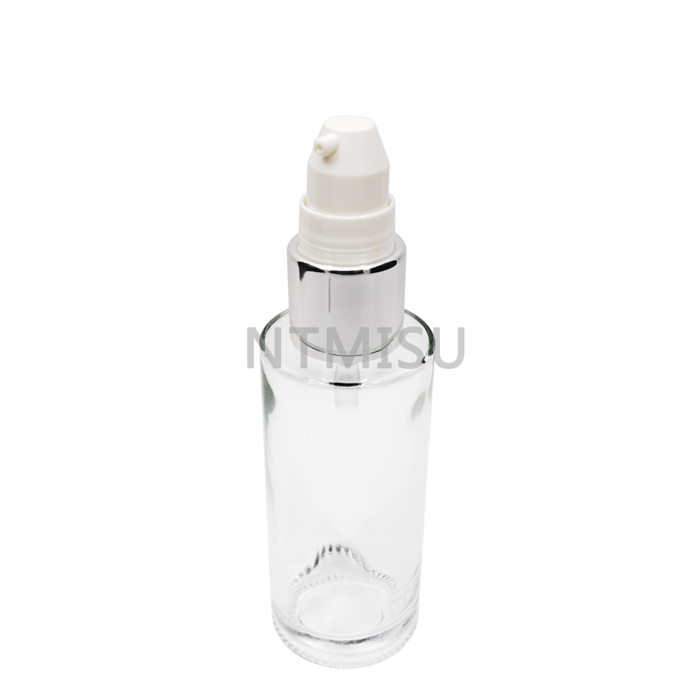 18 410 Bright Silver Aluminum Serum Pump with Half Cover