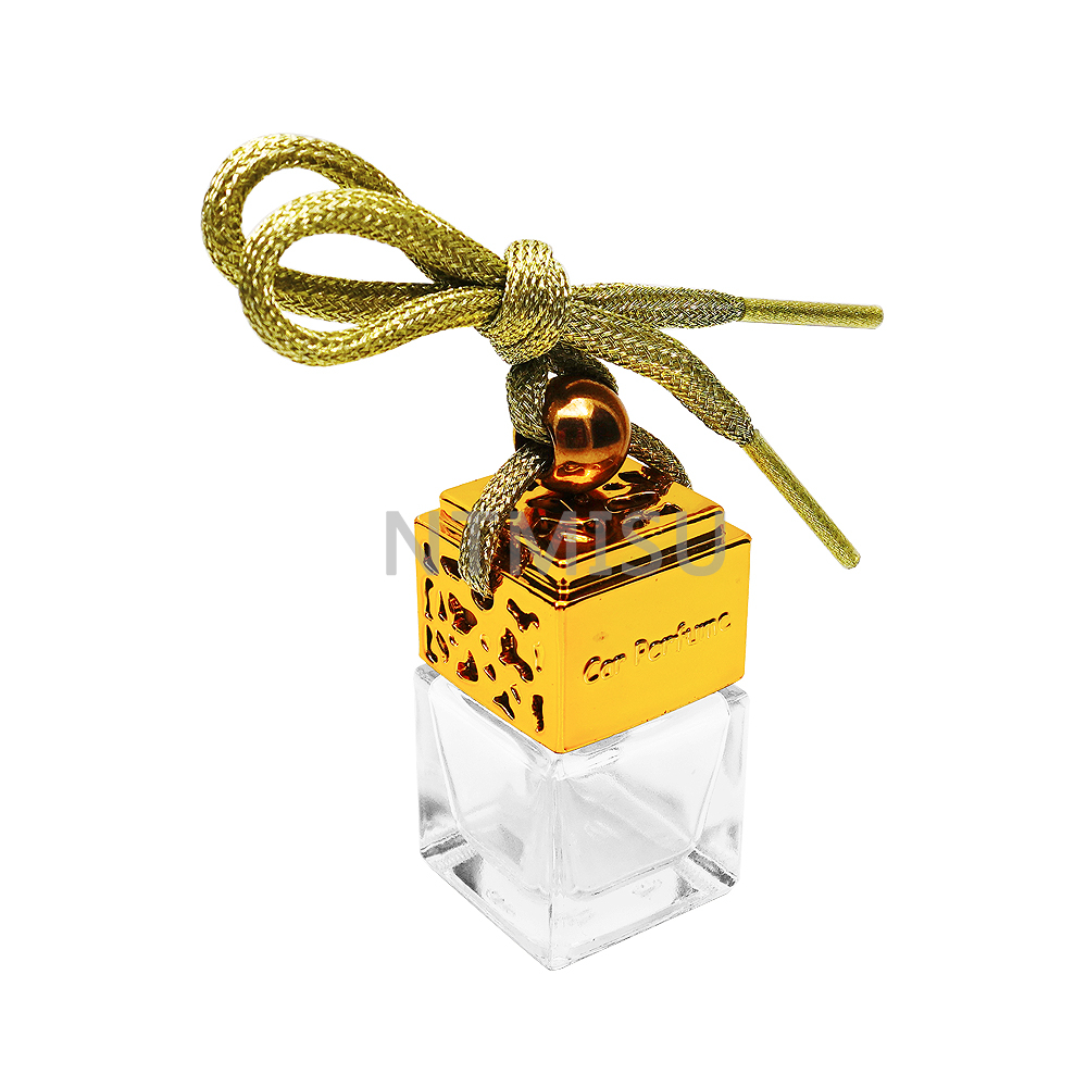 8ml New Design Car Perfume Glass Bottle with Wood And Shinny Aluminum Cap