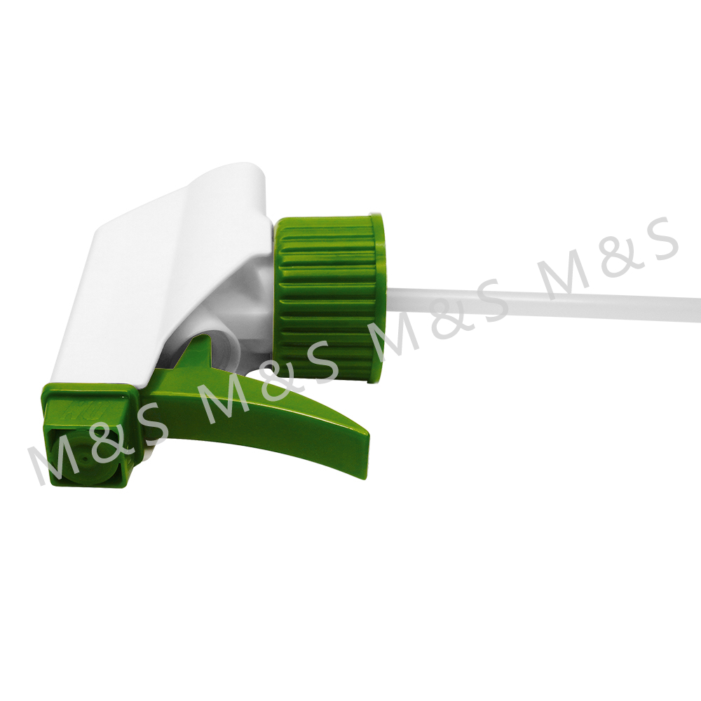 28 410 Green Ribbed Plastic Profesional Trigger Sprayer Pump for Household