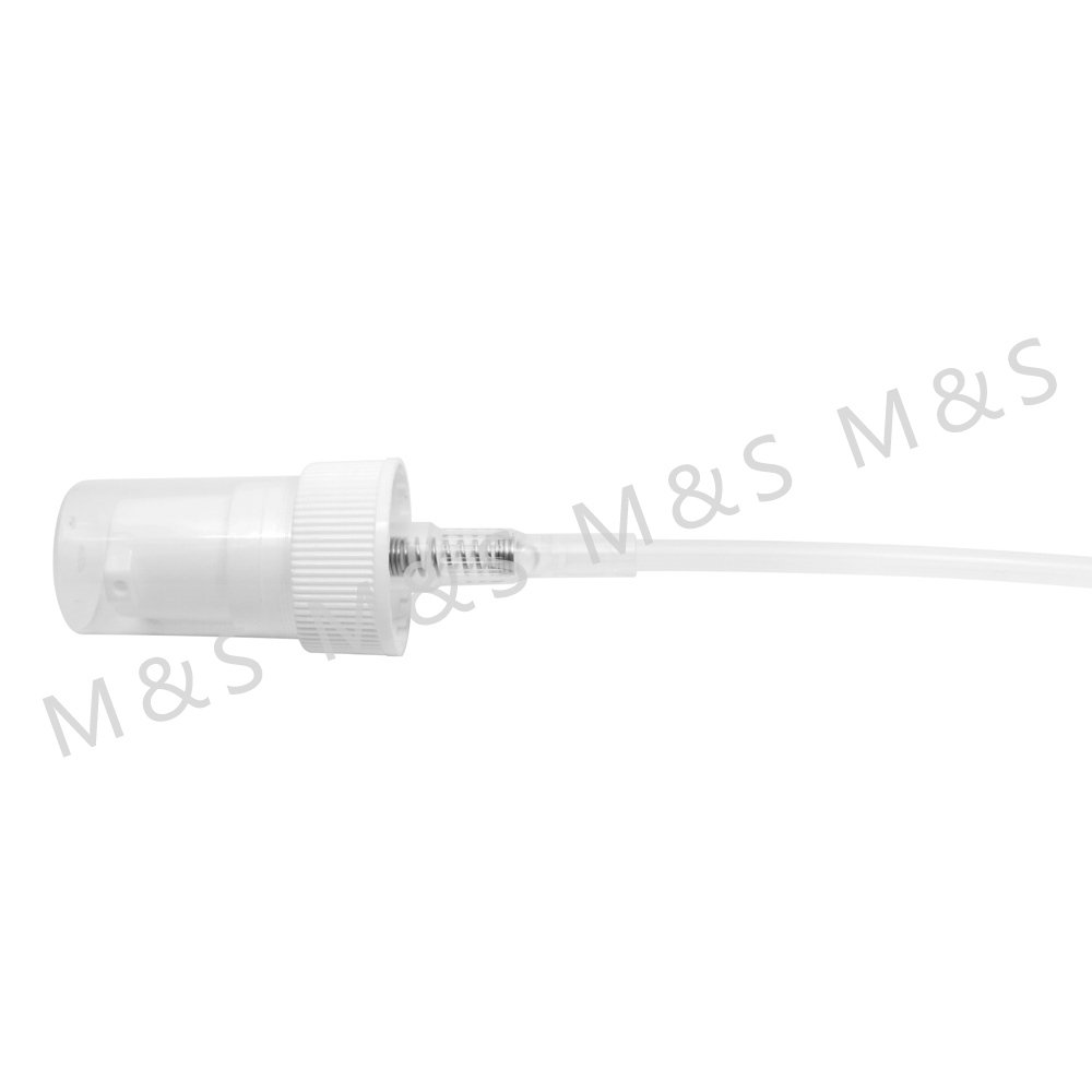22 400 White Ribbed Treatment Pump for Cosmetic Bottle