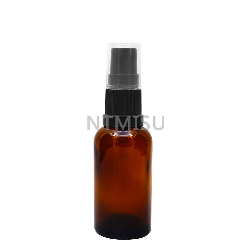 18 415 Black Serum Pump with Ribbed Surface for Bottle
