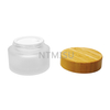 50g Frosting Glass Cream Jar with Bamboo Lids for Skin Care