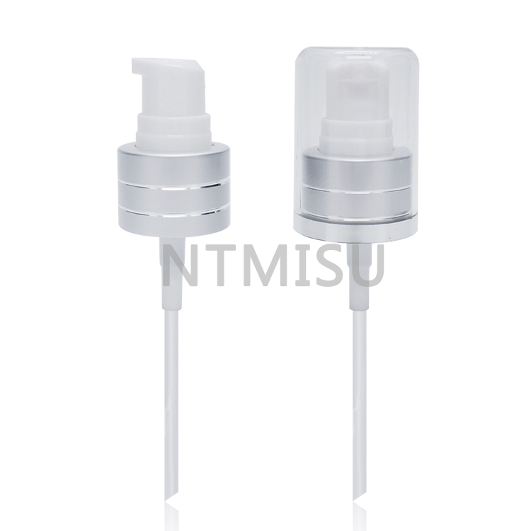 24 410 silver aluminum cream pump treatment pump with bright silver line