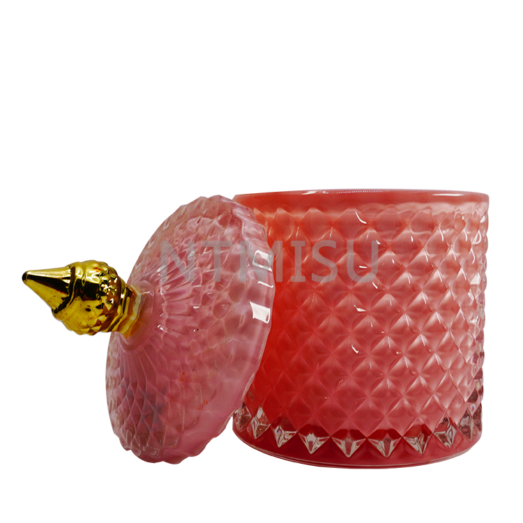 Luxury Nordic Style Colorful Glass Storage Jar Handmade Aromatherapy Bottle