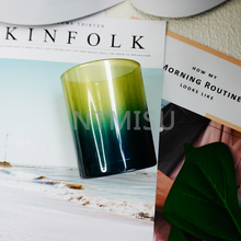 Colorful Black green yellow gradient Variegated Glass Storage Jar Candle glass bottle