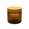 500g Amber Plastic Cream Jar with Bamboo Lids