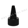 28 410 Plastic Black Ribbed Screw on Twist Top Cap for Bottles
