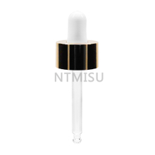 18 410 shiny gold smooth aluminum dropper with glass pipette