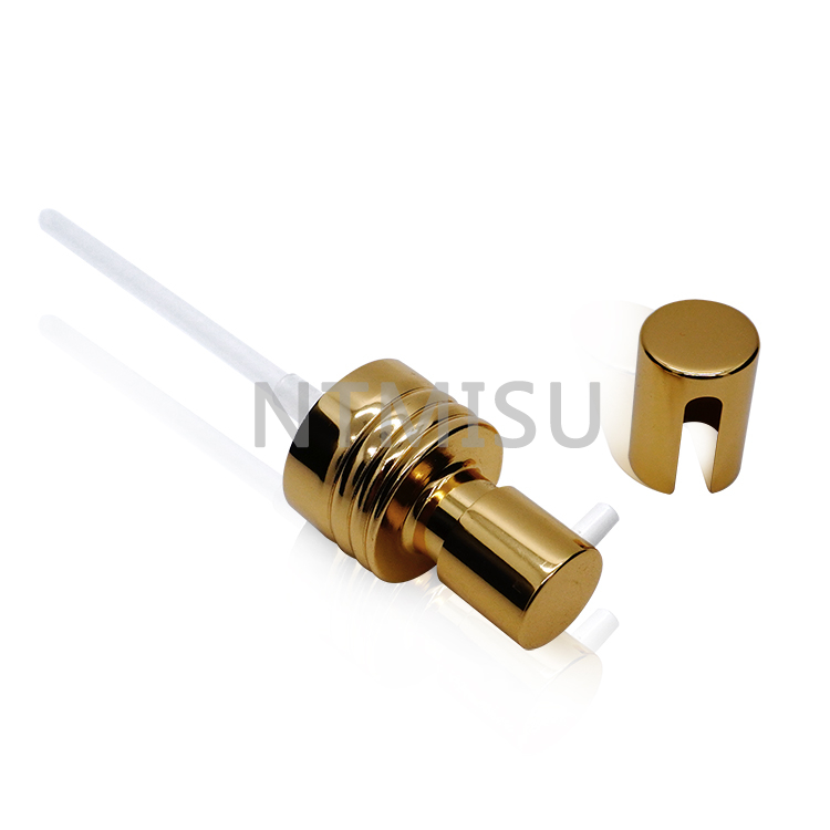 Shiny Gold Embossing Thread Line Treatment Pump Cosmetic Cream Pump