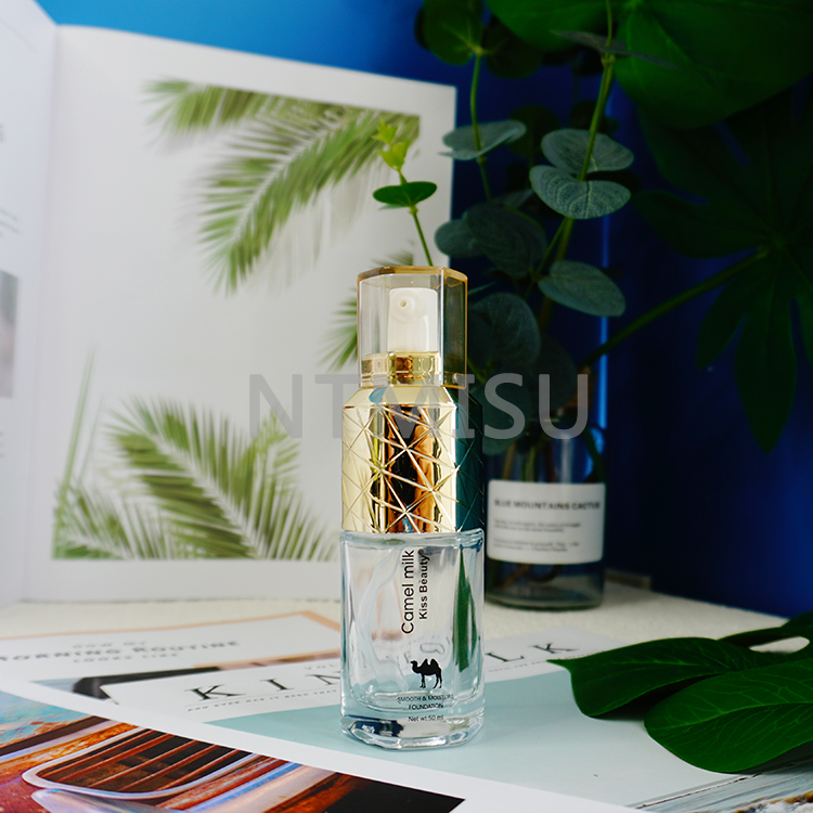 Good Price 60ml Diamond Pattern Shining Golden Essence Bottle Sets