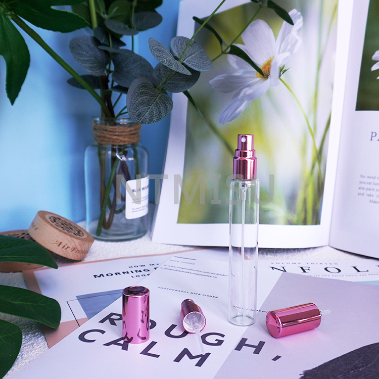 Professional Manufacture 13 415 Shiny Pink Aluminum Perfume Sprayer Dispenser Pump