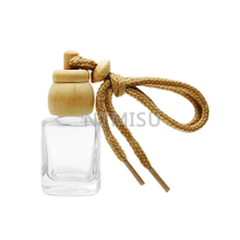 Empty 16ml Air Freshener Perfume Glass Bottle With Wooden Lid for Hanging Car